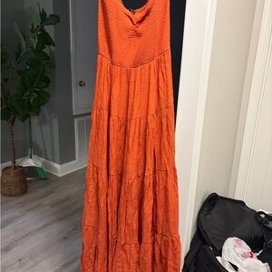 Fashion Nova Vibrant Orange Maxi Dress Amalfi Coast Maxi (rust)